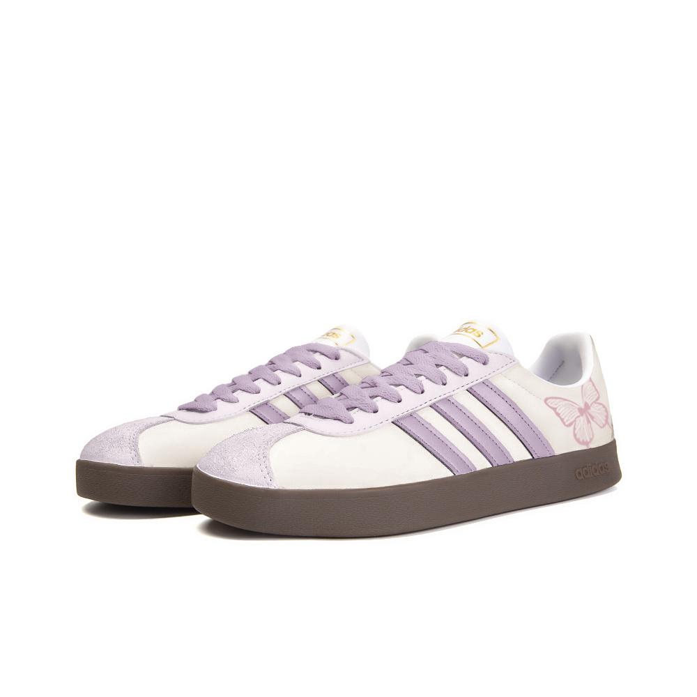 Adidas Neo VL Court 2.0 Flowers Fade Slip Resistant Abrasion Resistant Low top Skateboard Shoes Unisex Purple ID6015(Team354-)