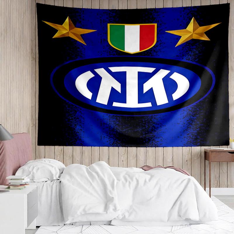 Inter FC Crest Printed Printed Tapestry, for Bedroom,Livingroom, dormitory, Large Wall Decor, Fabric Decor Fan Birthday Gifts