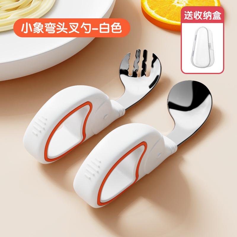 Baby spoon stainless steel ring fork spoon set