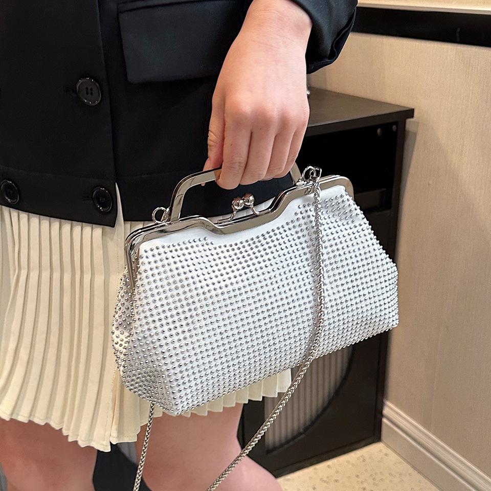 2026 Fashion Multicolor Diamond Evening Bag Hasp Luxury Handbag Chain Women Shoulder Crossbody Bag Lady Wedding Party Clutch Bag