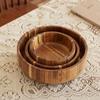 Scald-resistant Acacia Wooden Bowl Rustic Style Fruit Serving Bowl Natural Snack Bowl  Oats