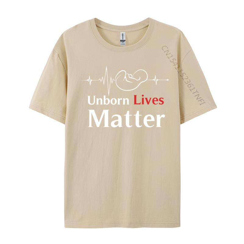 Unborn Lives Matter Heart Beat Fetus Pro-Life Cute Trombone Gamer Heartbeat Funny Top T-Shirts Cotton Man Tees Funny Tee Shirt