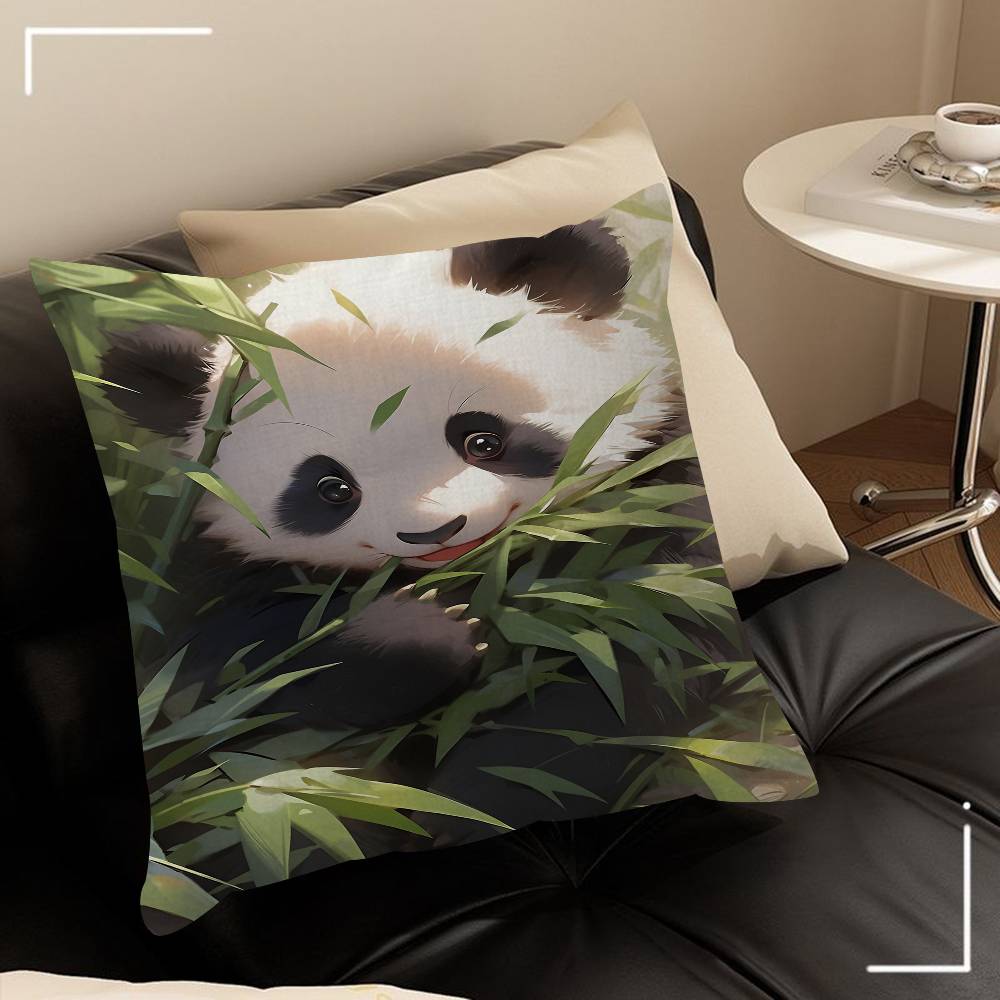 Cute Cartoon Panda Office Cushion Pillowcase Car Cushion Cover45X45CM Lumbar Pillowcase Sofa Pillowcover