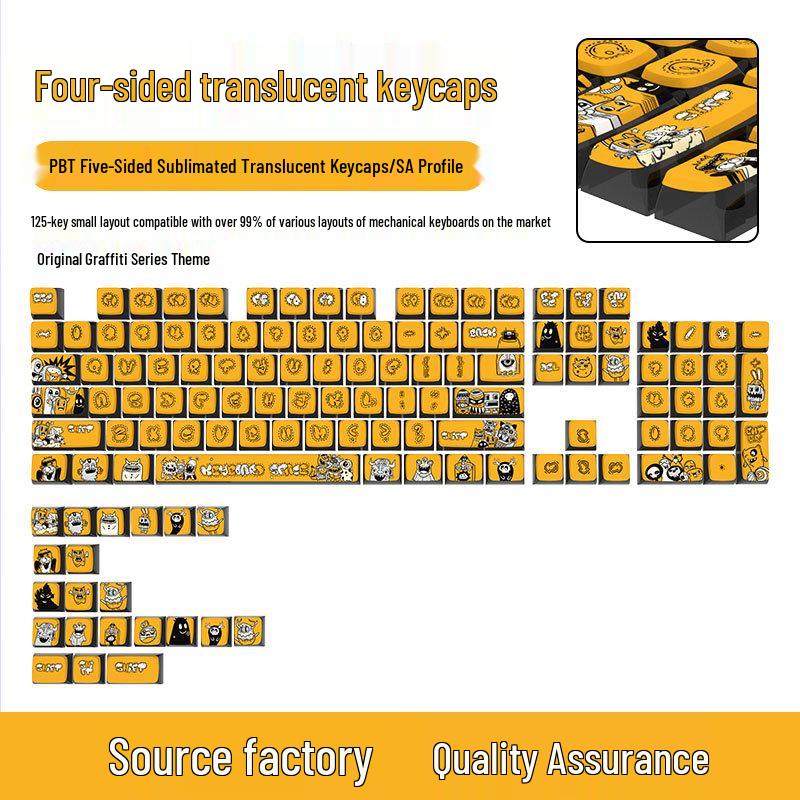 Four-Sided Translucent Color Keycaps for Customized Mechanical Keyboard