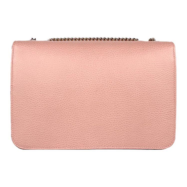 Gucci Double G Buckle Chain Lychee Grain Cowhide Messenger Bag Accordion Crossbody Shoulder Bag Large Women Bags Pink 510303-CAO0G-5806