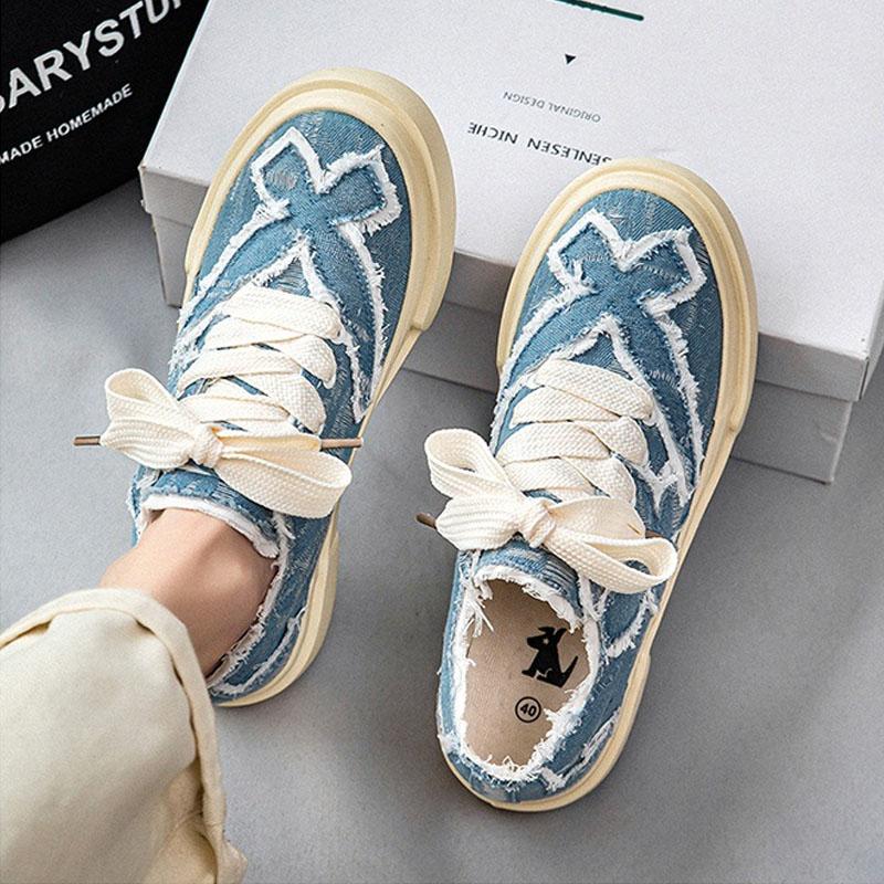 Vintage Men Tassel Canvas Shoes New Platform Sneakers Flat Non-slip Skateboard Shoes Male Lace-up Casual Shoes Tenis Para Hombre