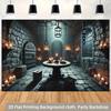 2D plane 1 realistic Gothic dungeon scene background with medieval stone walls.PMJ