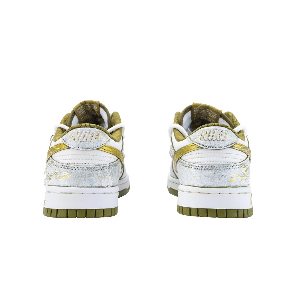 Nike Dunk Abundant Land Slip Resistant Abrasion Resistant Low Top Skateboard Shoes Men's White Gold DV0833-105(Team836-)