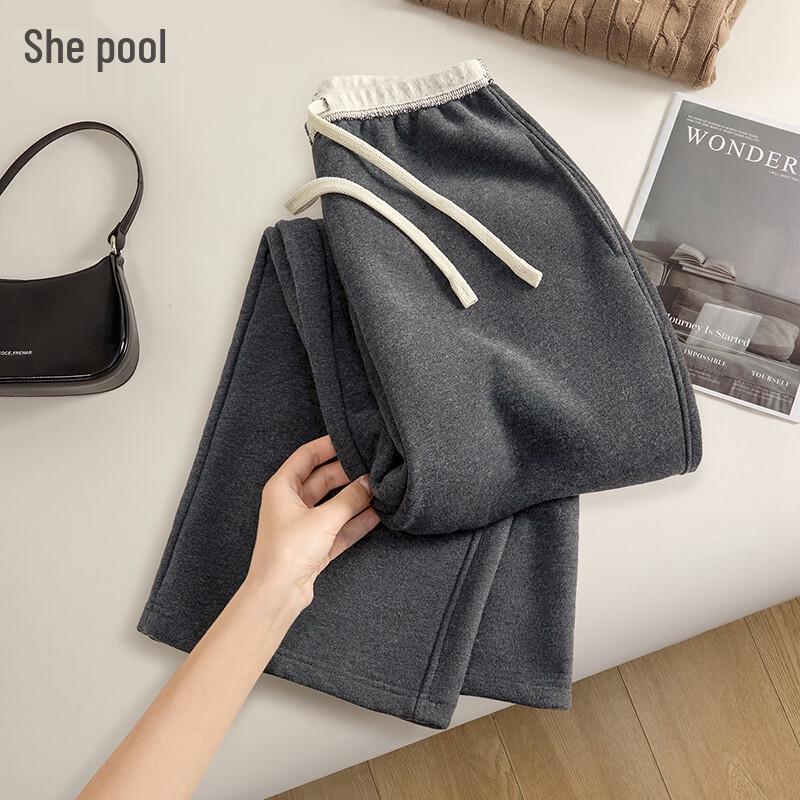 Shechi Women's Loose Fit Drawstring High Waist Casual Pants