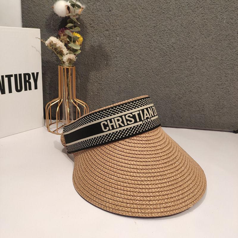 Women's summer Korean version empty top hat, internet celebrity, fashionable sun shading straw hat, beach duckbill hat, sun hat
