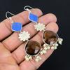 Sterling Silver Smokey Quartz Gemstone Anniversary Drop Dangle Earrings Jewelry