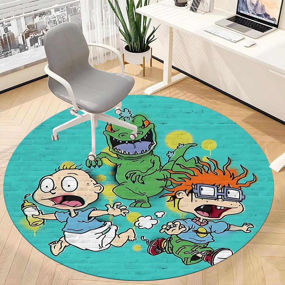 1pc Rugrats Dino Office Round Area Rug,Bedroom Living Room Home Decor, Room Deco a1016148
