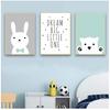 Wall Picture Baby Room Decoration Kawaii Bear Rabbit Canvas Art S Woodland Animal Cartoon Nursery Prints Painting