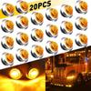 20X 3/4" Round Amber LED Side Light Marker With Stailness Base for Truck Trailer
