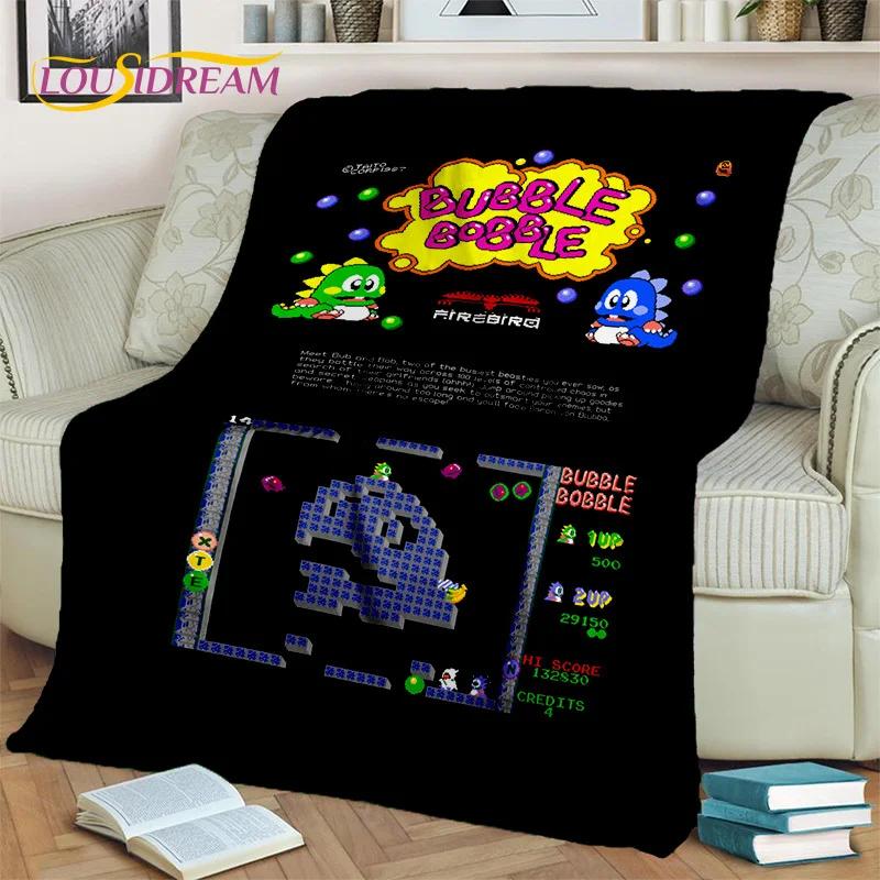 Cartoon Bubble Bobble Game Gamer 3D Blanket,Soft Throw Blanket for Home Bedroom Bed Sofa Picnic Travel Office Cover Blanket Kids