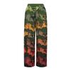 Women's Printed Wide Leg Pants With Pockets High Waist Drawstring Loose Casual Pants
