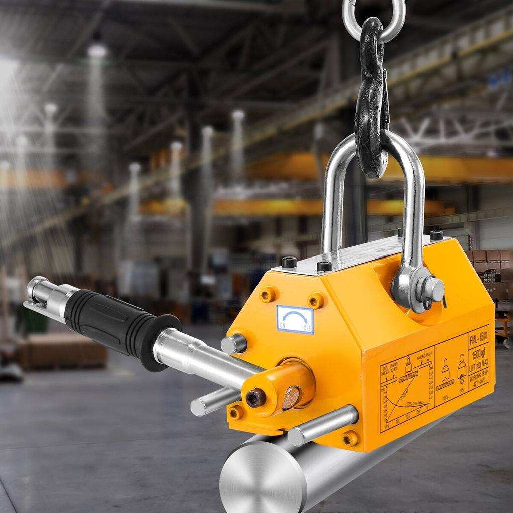 Magnetic Lifter, 3300lbs/1500kg Pulling Capacity, 2.5 Safety Factor, Neodymium & Steel, Lifting Magnet with Release, Permanent Lift Magnets, Heavy