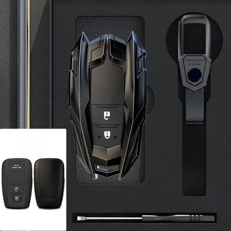 WSR4 Car Key Case Cover for Toyota RAV4 HARRIER Hilux Fortuner Land Cruiser Crown Highland Prado Yaris Cross Aygo X 2022