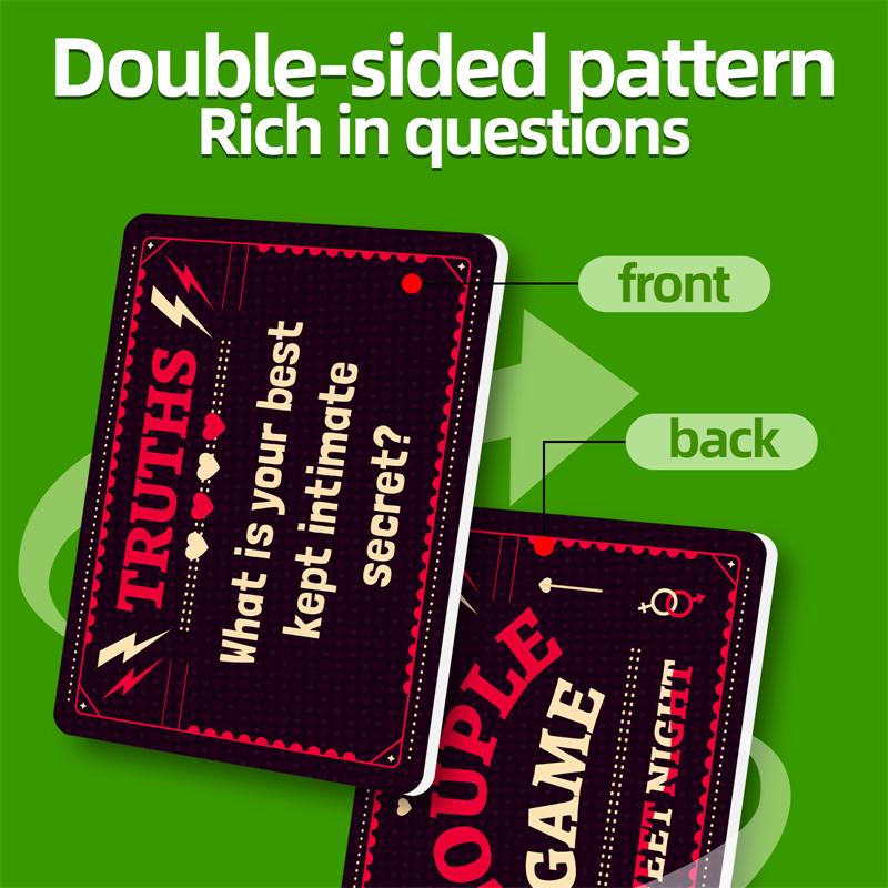 Sada pro párovou hru 50 karet Venkovní sport Noční Stolní hry Interaktivní hračky Karta s rekvizitami Otázka nebo Odpověď Pravda nebo Odvaha Anglická Hra