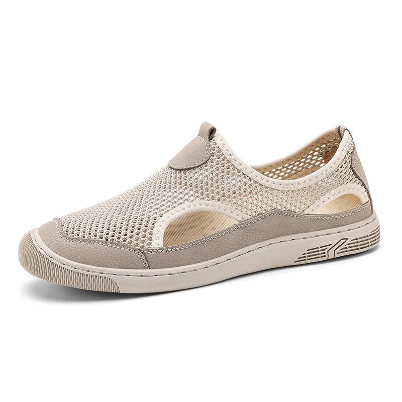2024 Men s Breathable Mesh Hollow Sandals – Soft Sole, Casual Summer Shoes 46