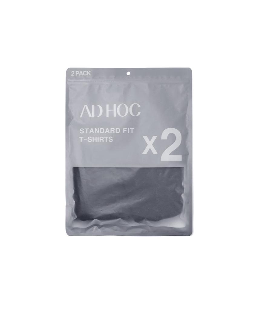 ADHOC 2Pack Unisex Standard Fit Short Sleeve T-Shirt (Black) (Hcrst30)