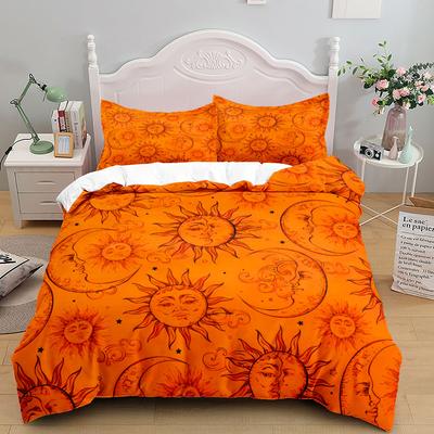 Set copripiumino vintage con sole e luna celeste, per letto king-size, matrimoniale, singolo, matrimoniale e singolo.