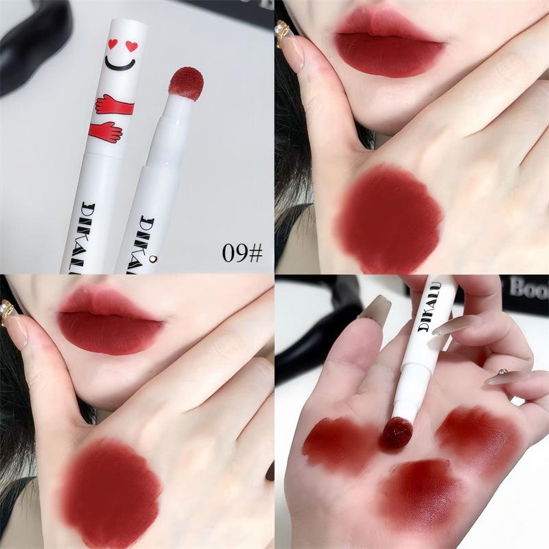 

Жидкая губная помада с подушечкой-аппликатором, бархатный матовый блеск для губ, увлажняющий кремовый мягкий жидкий румянец, помада для губ, универсальный макияж 09#