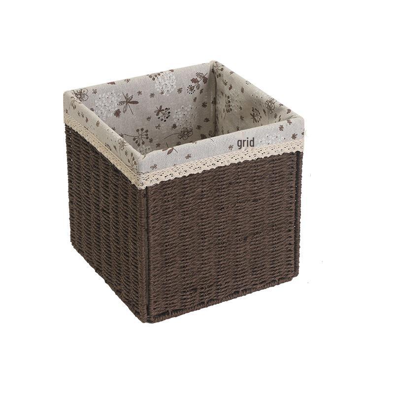 Foldable Large Capacity Imitation Wicker Rattan Storage Basket & Toy Organizer
