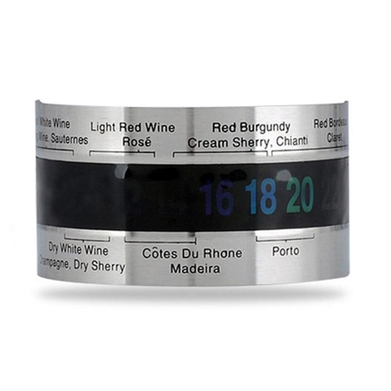 

Upgrade Stainless Steel Wine LCD Thermometer Bottle Beer Red Wines Bracelet Temperature Sensor Measuring Range 4-24℃ 1