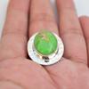 Hammered 925 Sterling Silver Green Turquoise Ring, Oval Copper Turquoise Hammered Ring
