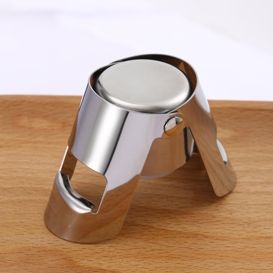 Champagne Bottle Stopper Stainless Steel Vacuum Sealed Sparkling Champagne Wine Beer Bottle Cork Plug Bar Tool Kitchen Tool