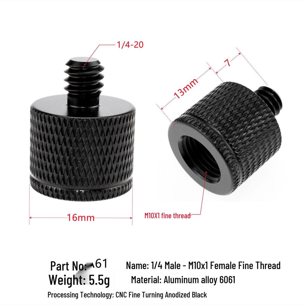 1/4 to 3/8 M4 M5 M6 M8 Screw Adapter for Tripod, Pan/Tilt Camera, Hot Shoe Mount & Light Stand