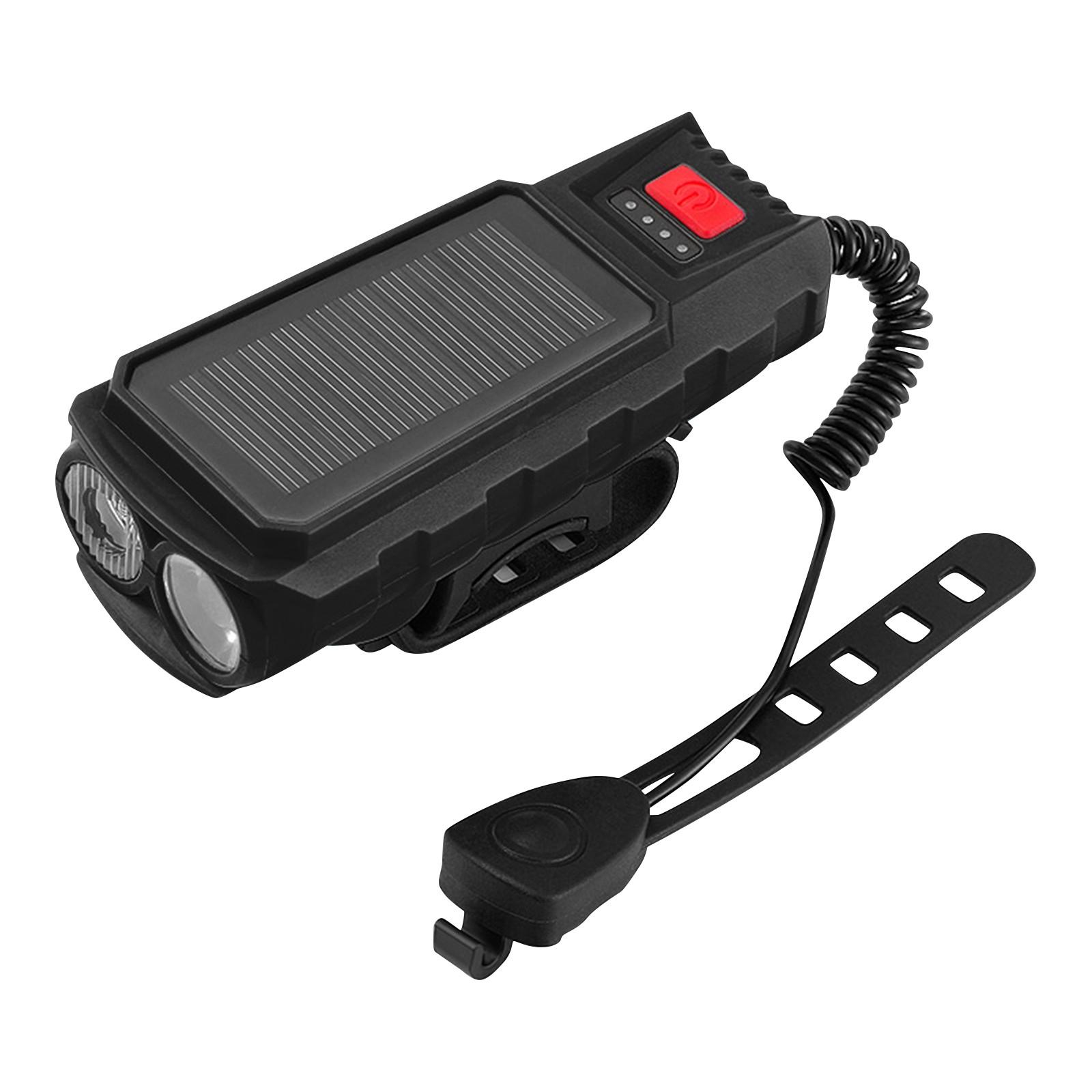 

Solar Powered Bicycle Light USB Rechargeable Bike Headlight with Built-in Speaker and Remote Control for Outdoor Cycling Safety and Convenience One Size чёрный