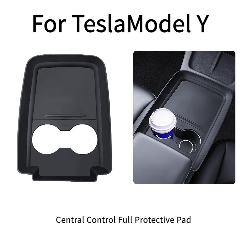 For Tesla Model Y Central Control All Inclusive Silicone Protective Pad, Central Control Push-pull Silicone Anti Slip Pad