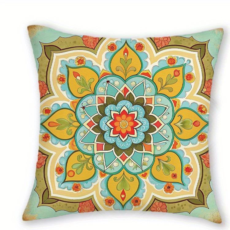 1/4pcs Bohemian Vintage Floral Mandala Throw Pillow Covers  Boho Decorative Cushion Cases for Home Sofa Bedroom Cushion Cover