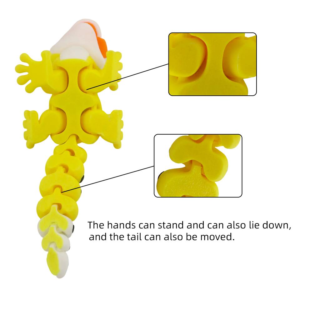 3D Printed Eye Licking Lizard, Simulation Animal Model Creative Toy, Desktop Decoration Gift Toy