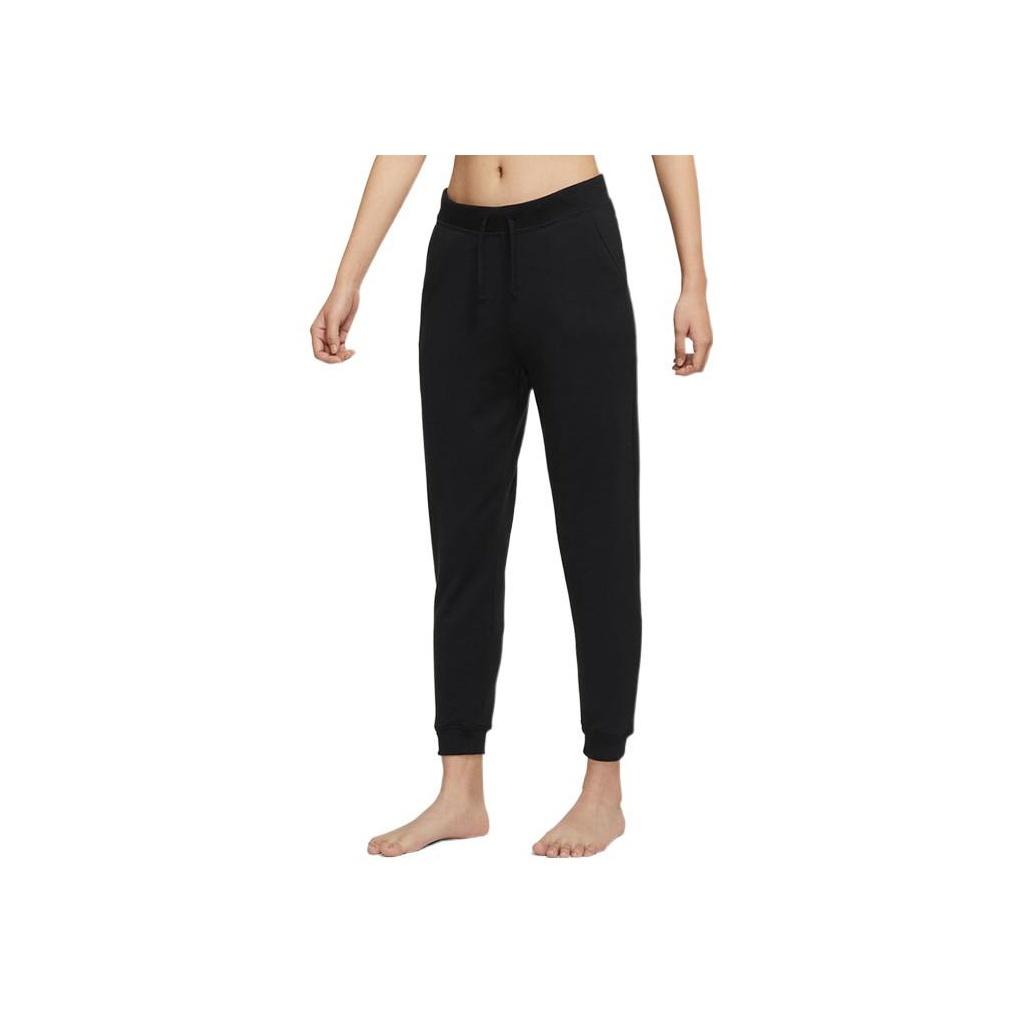 Nike Solid Color Drawstring Long Fitness Pants Women Bottoms Black DN0937-010