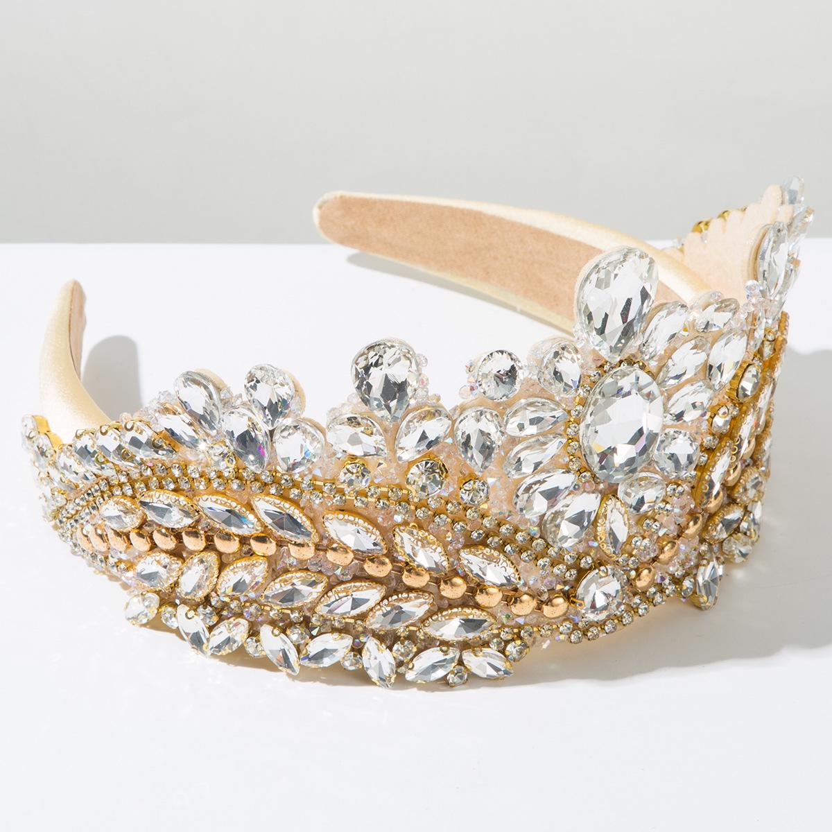 

Ободок для волос с бриллиантовой короной в стиле барокко: Элегантный свадебный аксессуар для волос