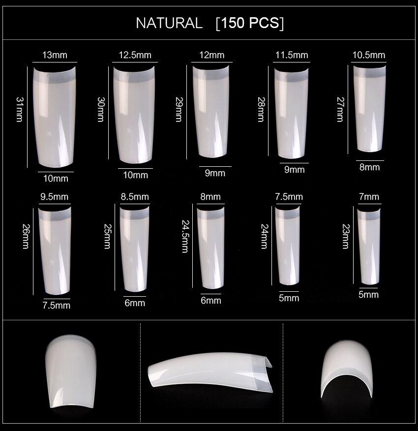 kads 500pcs French Acrylic Nail Tips 3 Colors/Box Fake Nails Clear Half Cover Artificial False Nails Half Tips Box DIY Nail Art