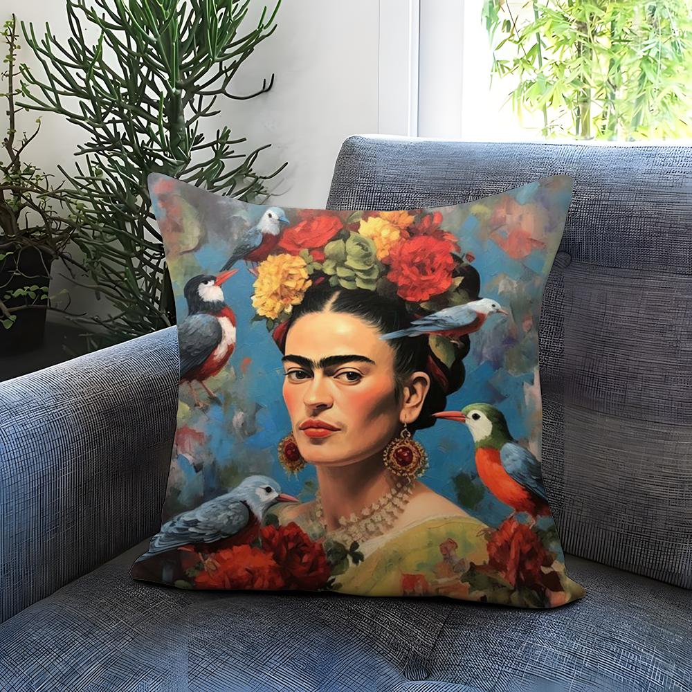 F-Frida K-Kahlo Painting Art Cushion Cover Comfortable Reversible Pillow Cover Ideal for Car Sofa Bedroom & Beyond