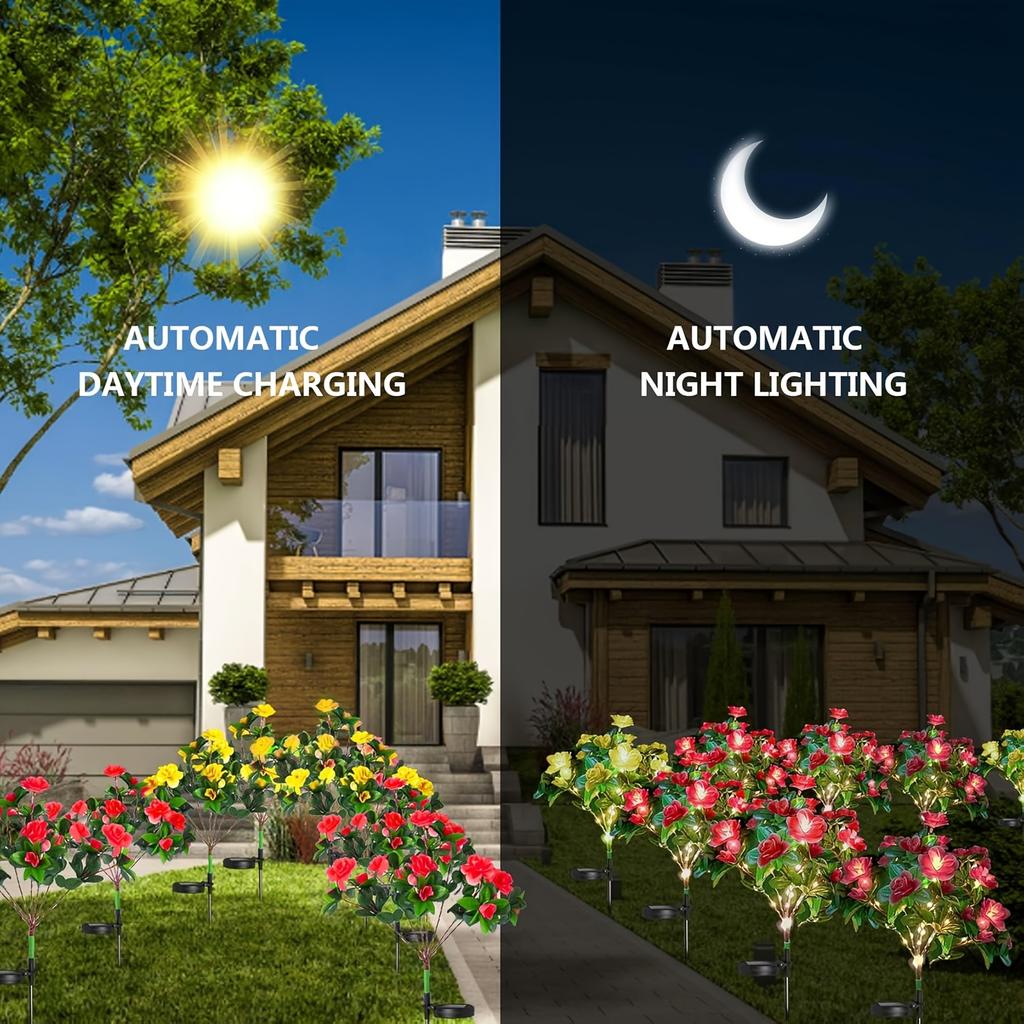 Warm Solar Azalea LED Lights Outdoor Garden Lawn Patio Decorative Pathway Lamp