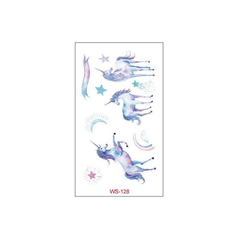 Cross Border Children's Cartoon Unicorn Tattoo Sticker Waterproof Long-lasting Fun Cute Sweat Resistant