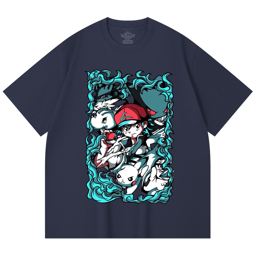230 Gsm 100% Cotton Pokemon V26 Print Unisex Heavy Cotton T Shirt