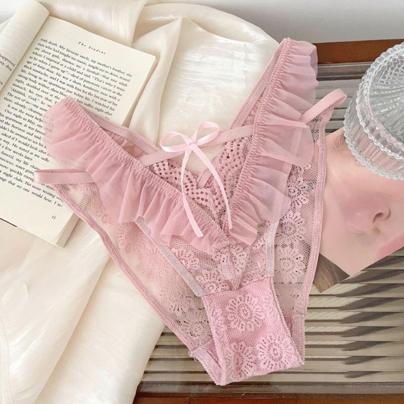 Sexy Lace Underwear for Women Hollowed Out Low Waist Pure Breathable Cotton Triangle for Girls Panties