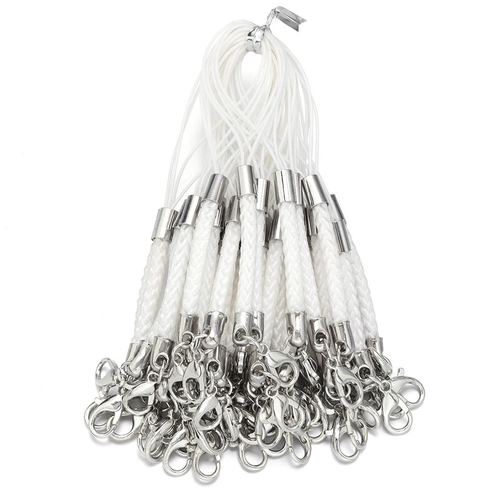 10pcs Lanyard Strap Cord Braided Keychain Rope With Lobster Clasp For Jewelry Making DIY Key Phone Chain Pendant Keyring Finding