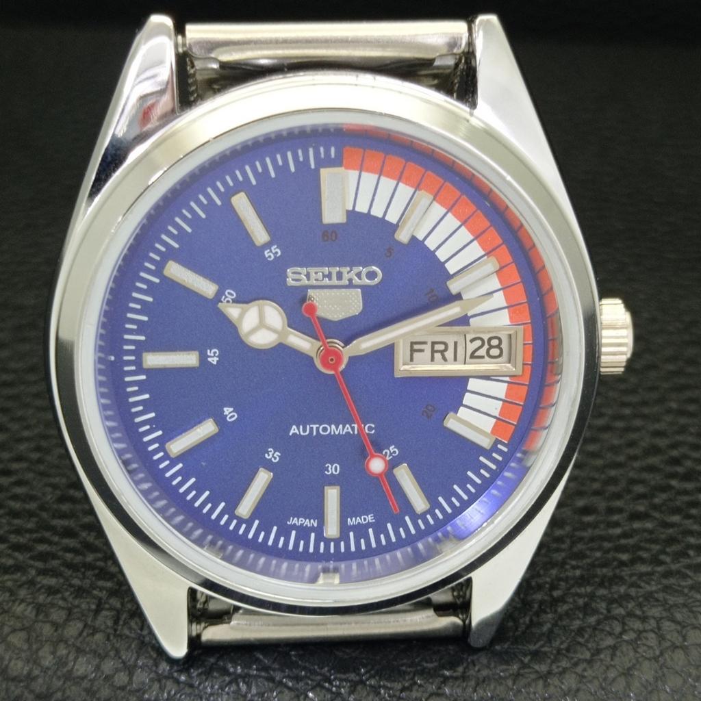 REFURBISHED VINTAGE SEIKO 5 AUTOMATIC 6309A JAPAN MENS BLUE DIAL WATCH a440844-4