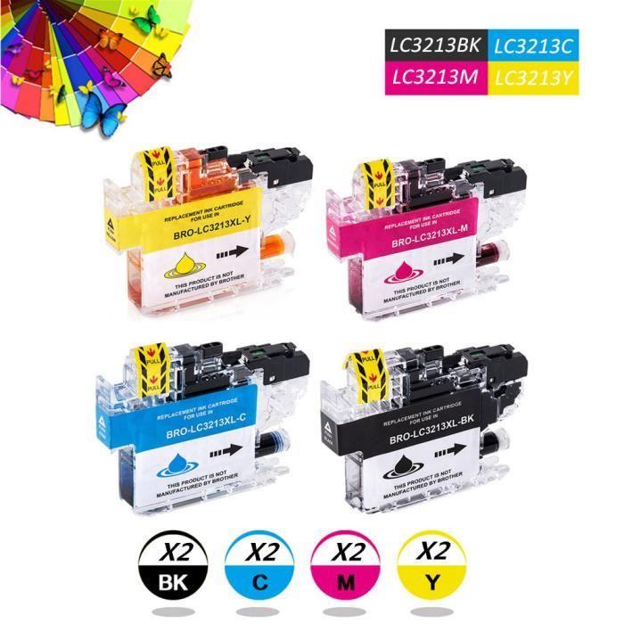 Cartouches d'encre Brother LC3213 - Pack de 8 - Multi-couleurs