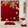 4 szt. Zestaw zasłony prysznicowej do łazienki Kula świąteczna Zasłona łazienkowa z 12 haczykami Dywaniki antypoślizgowe Mata na pokrywę toalety Parawan łazienkowy