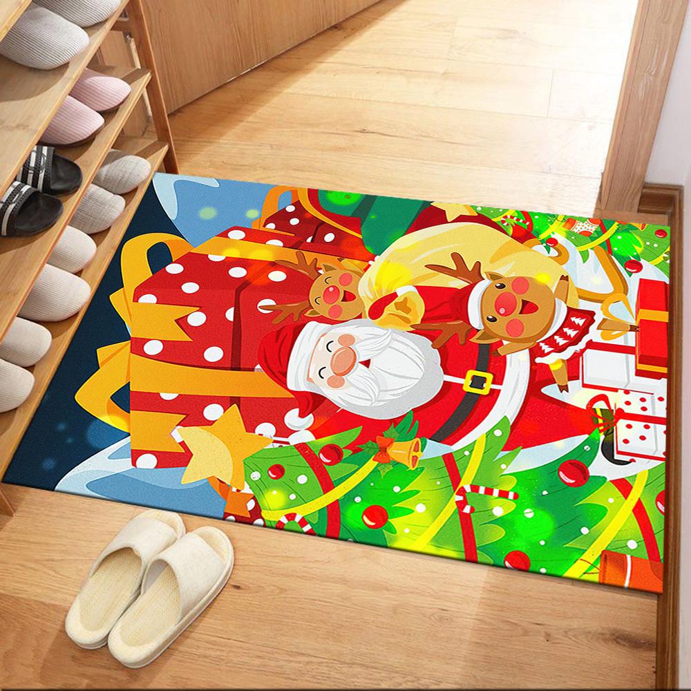 Christmas 319 Floor Rug Office Rug Perfect for Bedrooms Kitchen Entryway Balcony Antislip Carpet Decorate Offices Gift for Festivals