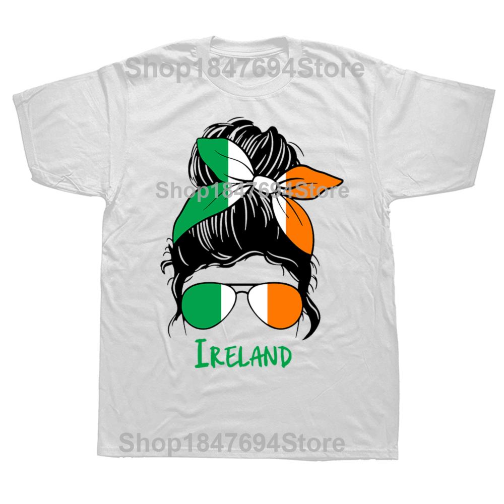 Funny Irish Girl Ireland Flag Woman Proud T Shirt Graphic Cotton Streetwear Short Sleeve Birthday Gifts Summer Style Tshirt Men